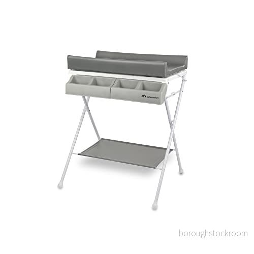 Bebeconfort Baltic, 2 i 1 Badkar för Baby & Skötbord, 012 Månader (max. 11 kg), Kompakt Hopvikt Läge, Enkelt att Förvara, Flera Förvaringsfack, Vadderad Skötdyna, Enkel Tömningsslang, Grey Mist 3220660340811