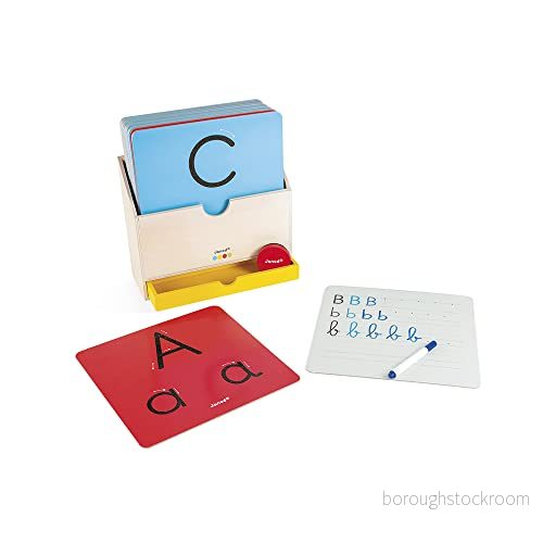 Janod Essential Learn to Write Wooden Early Learning Educational Game Teaches Letters and Reading Water Based Paint from 3 Years, J05074, 9.1 x 3.1 9.6 inches 3700217350741