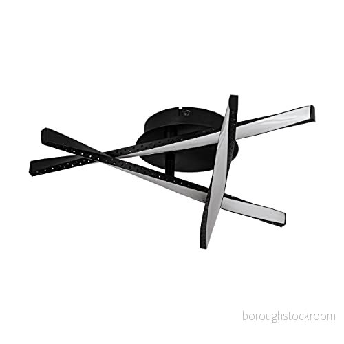 Eglo LED taklampa Adeje, minimalistisk metalltaklampa i svart och plast vitt, lamptak för vardagsrum, sovrum hall, varm vit, 41,5 x 36,5 cm 9002759756840