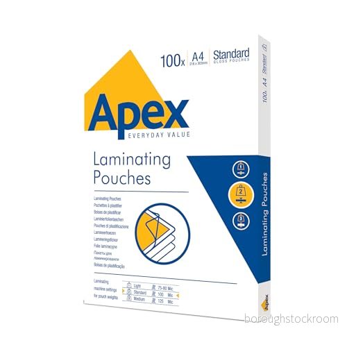 Fellowes Apex A4 Lamineringsfickor - Glansig Finish - 100-pack 43859584864