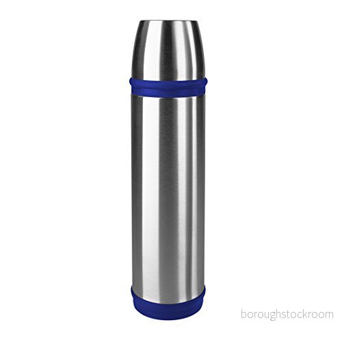 Emsa 502473 Kapten isolerad flaska, skruvlock, 700 ml, rostfritt stål/blå 4009049202181