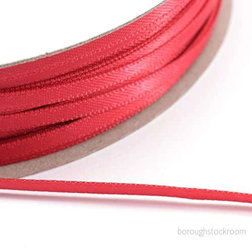 Vaessen Creative satinband 3 mm x 100 m, röd, band, dekorband, band för pyssel, tygband bröllop, dop och födelsedagspresenter 8716052229338