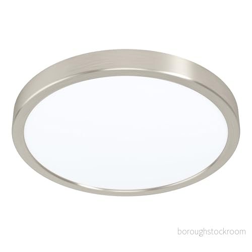 EGLO LED taklampa Fueva 5, Ø 28,5 cm, 1 flammig konstruktionslampa modern av stål och en plast lampyta, i nickelmatta, vit, installationslampa neutral vit 9002759992323