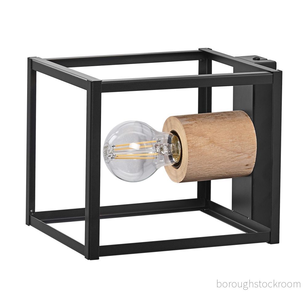LEDVANCE DECOR Nairobi vägglampa, svart, med E27-sockel för enkelt lampbyte, kan förses normal eller smart lampa, IP20-skydd 4058075759145