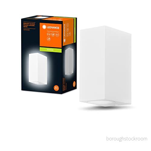 LEDVANCE ENDURA Classic Square Updown utomhusvägglampa, vit, GU10-sockel (max 35W), kan förses med normal eller smart lampa, ned- upp/ned-typ, IP44-skydd 4058075763685 LEDVANCE ENDURA Classic Square Updown utomhusvägglampa, vit, GU10-sockel (max 35W), kan förses med normal eller smart lampa, ned- upp/ned-typ, IP44-skydd 4058075763685