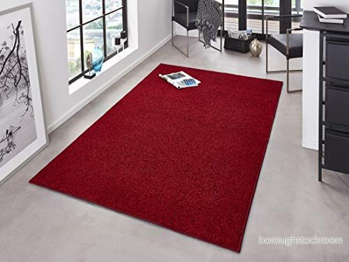 HANSE Home Pure Matta vardagsrumsmatta tät kort lugg robust sovrumsmatta enfärgad modern för matsal, vardagsrum, barnrum, hall, sovrum, kök röd, 200 x 300 cm 4260482440602