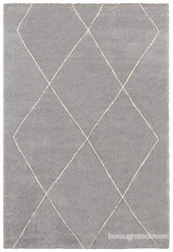 Elle Decor kort flor matta Massy 160x230 cm Silvergrå kräm 4260578028271