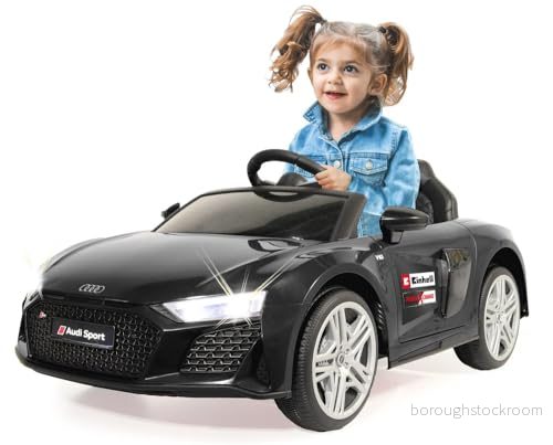Jamara 460916 Ride on Audi R8 Spyder svart 18 V Einhell Power X Change Li Solo (utan batteri och laddare), elbil för barn med 2 motorer, sportratt, musik, USB, Bluetooth, snabbyte 4042774467142
