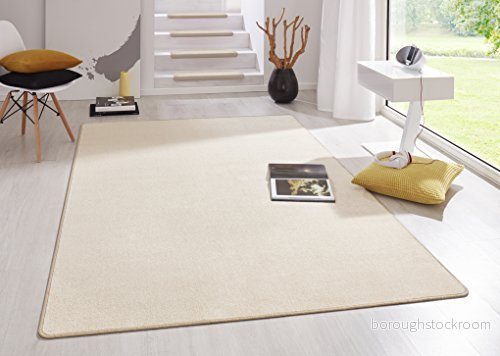 Hanse Home Inomhatta Fancy vardagsrumsmatta enfärgad modern velourmatta för matsal, vardagsrum, barnrum, hall, sovrum, kök beige, 133 x 195 cm 4260482449896