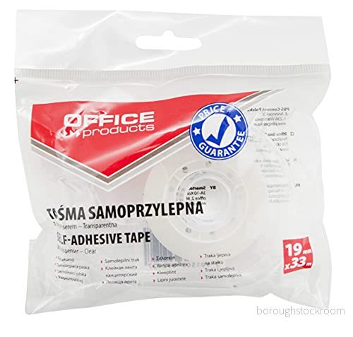 Kontorsband OFFICE Products 19 mm 33 m dispenser transparent/typ kontor/typ kristallklar/material Pp/färgtransparent/storlek 19/33 mm/m/bredd (mm):) 5901503692127