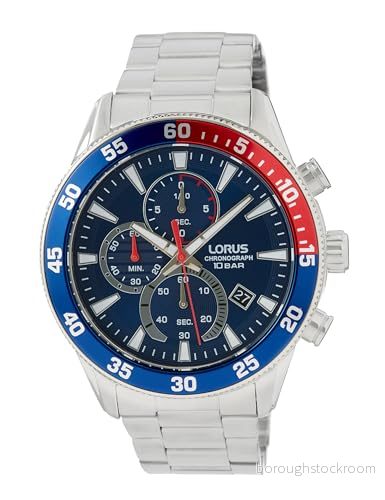 Lorus män analog kvartsur med metallarmband RM325JX9, blå 4894138358555