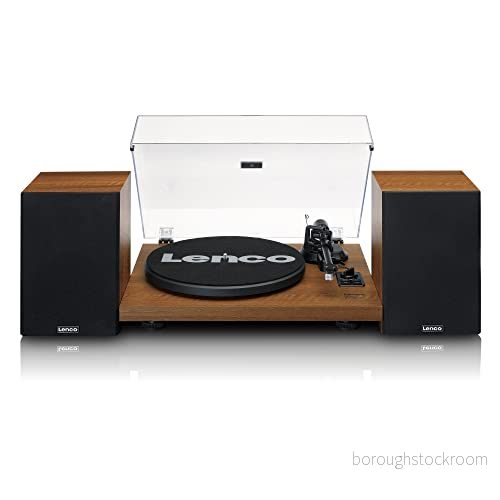 Lenco LS 480 Hi Fi skivspelare med Bluetooth externa högtalare 2 x 30 W RMS remdrift förförstärkare MDF hölje brunt 8711902073222
