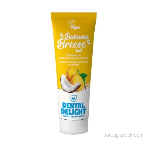 DENTAL DELIGHT Bahama Breeze tandkräm, vegansk tandkräm med smak, (ananaskokos, 1 pack) 4260633190059