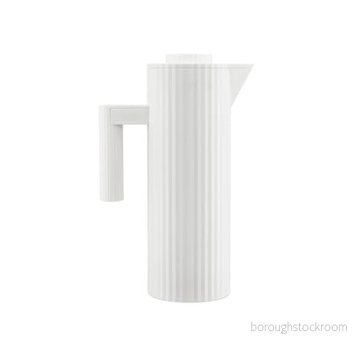 Alessi Plissé MDL12 W Termoplastisk harts, värmeisolerande karaff med dubbelvägg, termoplastharts, 100 cl, vit 8003299461387