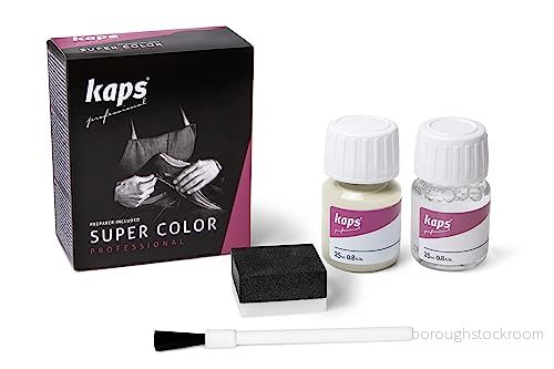 Kaps Dye Super Color + Preparera (25 ml vardera), Professionell läderfärg För Naturläder, Konstläder och Tyg, näring Reparation av Läderskor i Olika Färger (153 Krämfärgad) 5908226956352