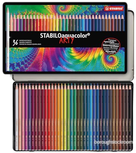 Färgpenna STABILO Aquacolor Plåtetui 36 st blandade färger 4006381146500