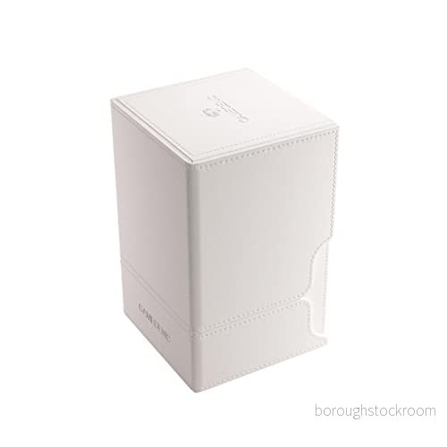 GameGenic (GGS20121ML) Watchtower 100+ XL Convertible Kortlekshållare, dubbelskyddad kortförvaring, kortspelsskydd, Nexofyber yta, rymmer upp till 100 kort, vit 4251715412398