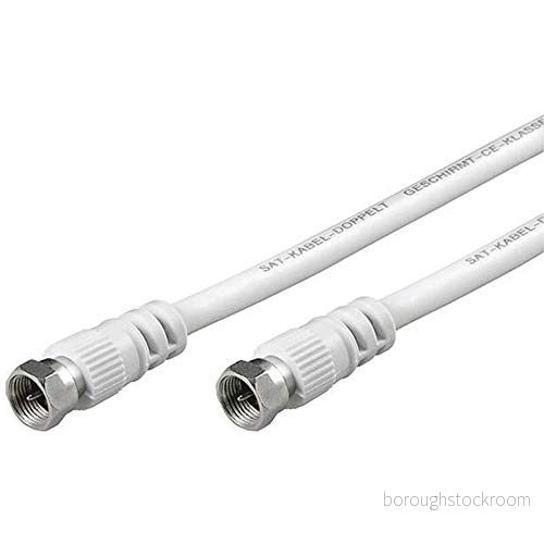 Goobay 60724 antennkabel 0,5 m/F kontakt till F kontakt/SAT kabel 80 dB koaxialkabel satellitkabel/2 vägs skärmad TV kabel/vit/TV m 4040849607240