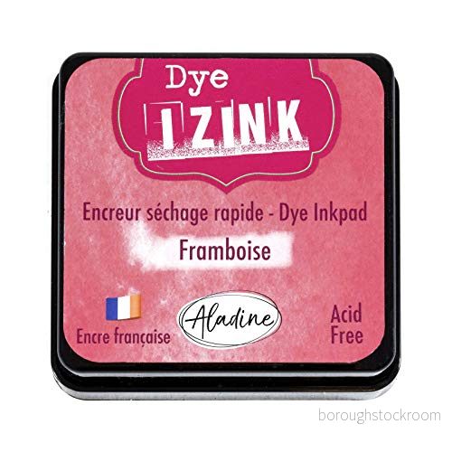 Aladine Izink Dye hallon bläck snabbtorkande, stämpelstämplar och schabloner scrapbooking kreativ korttillverkning franskt storlek M 5 x cm hallonfärg 3660016192556