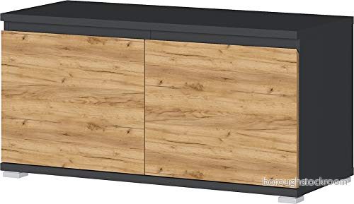 Germania skobänk 3474 562 GW Lissabon, i antracit/Navarra ek, plats för upp till 8 par skor, 96 x 52 40 cm (B H D) 4005949347434