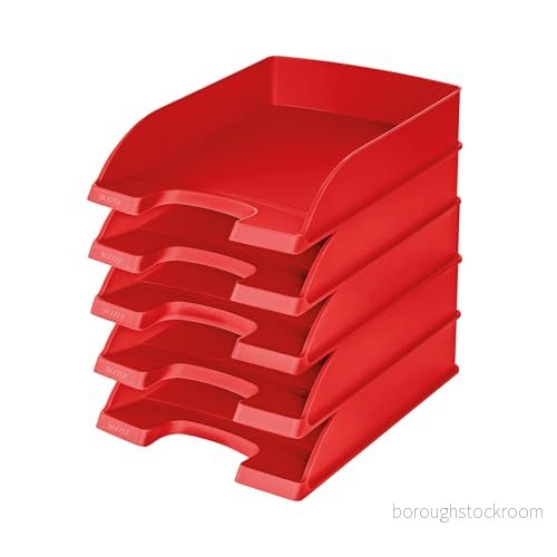 Leitz Plus brevkorg 70 mm förpackning med 5 höjd röd 4002432500239 Leitz Plus brevkorg 70 mm förpackning med 5 höjd röd 4002432500239