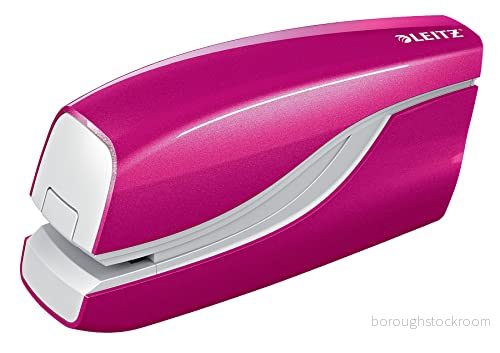 Leitz WOW Elhäftare, 10 ark, batteridriven, rosa metallic, 55661023 4002432111312